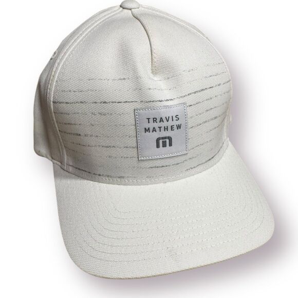 Travis Matthews White Flexfit Golf Hat Large / Extra Large‎ Fit - Picture 1 of 4